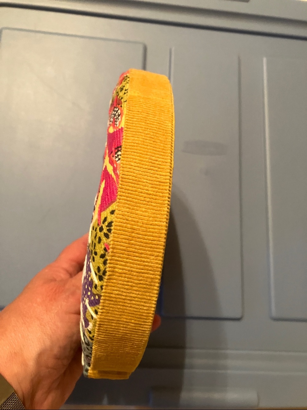 Anthropologie Colorful Fabric Letter 'e' Wall Accent - Pink, Purple, Yellow - Picture 3 of 4